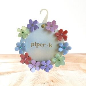 Piper Multicolor Flower Hair Clip Set